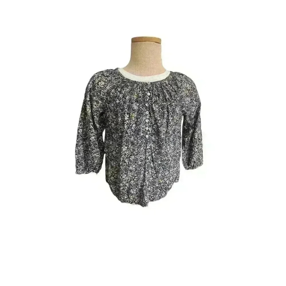 EUC Womens Loft flowy blouse floral print short sleeve size XS